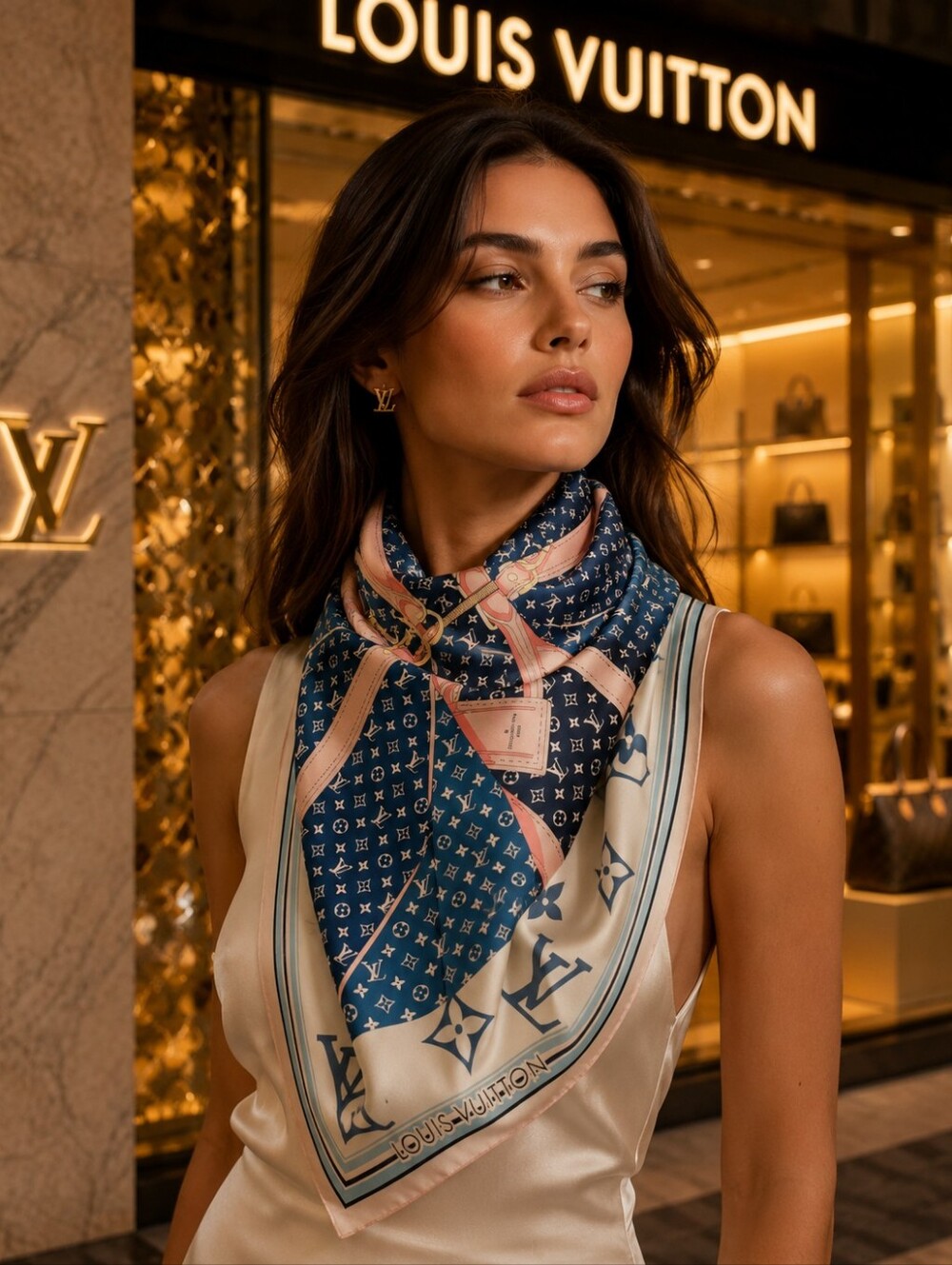 LV Logo Scarf